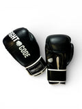 FIGHTCODE Prémium Bőr Boxkesztyű - Fekete Muay Thaihoz