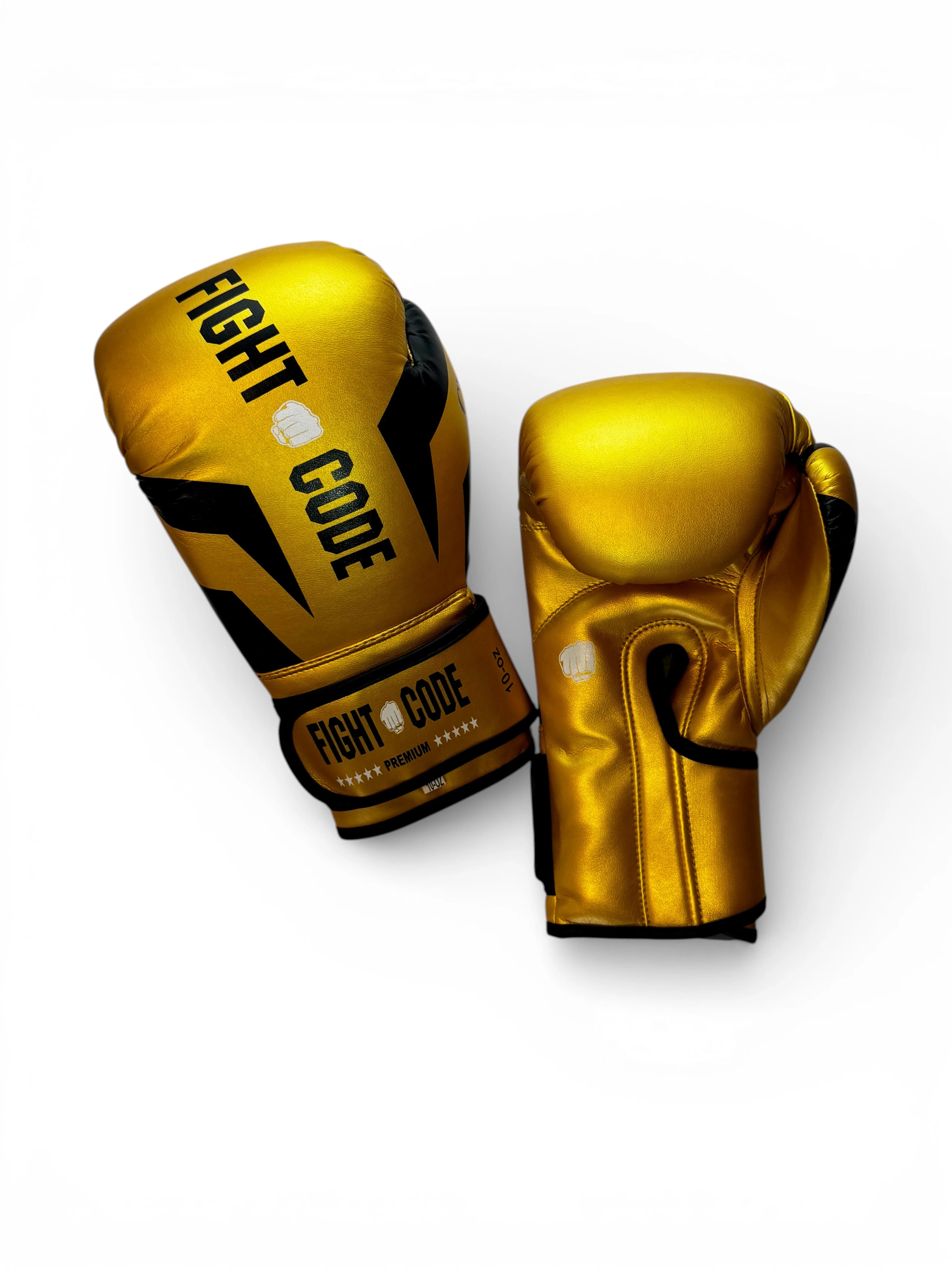 FIGHTCODE Műbőr Boxkesztyű - Arany Muay Thaihoz