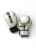 FIGHTCODE Prémium Bőr Boxkesztyű - Fehér Muay Thaihoz