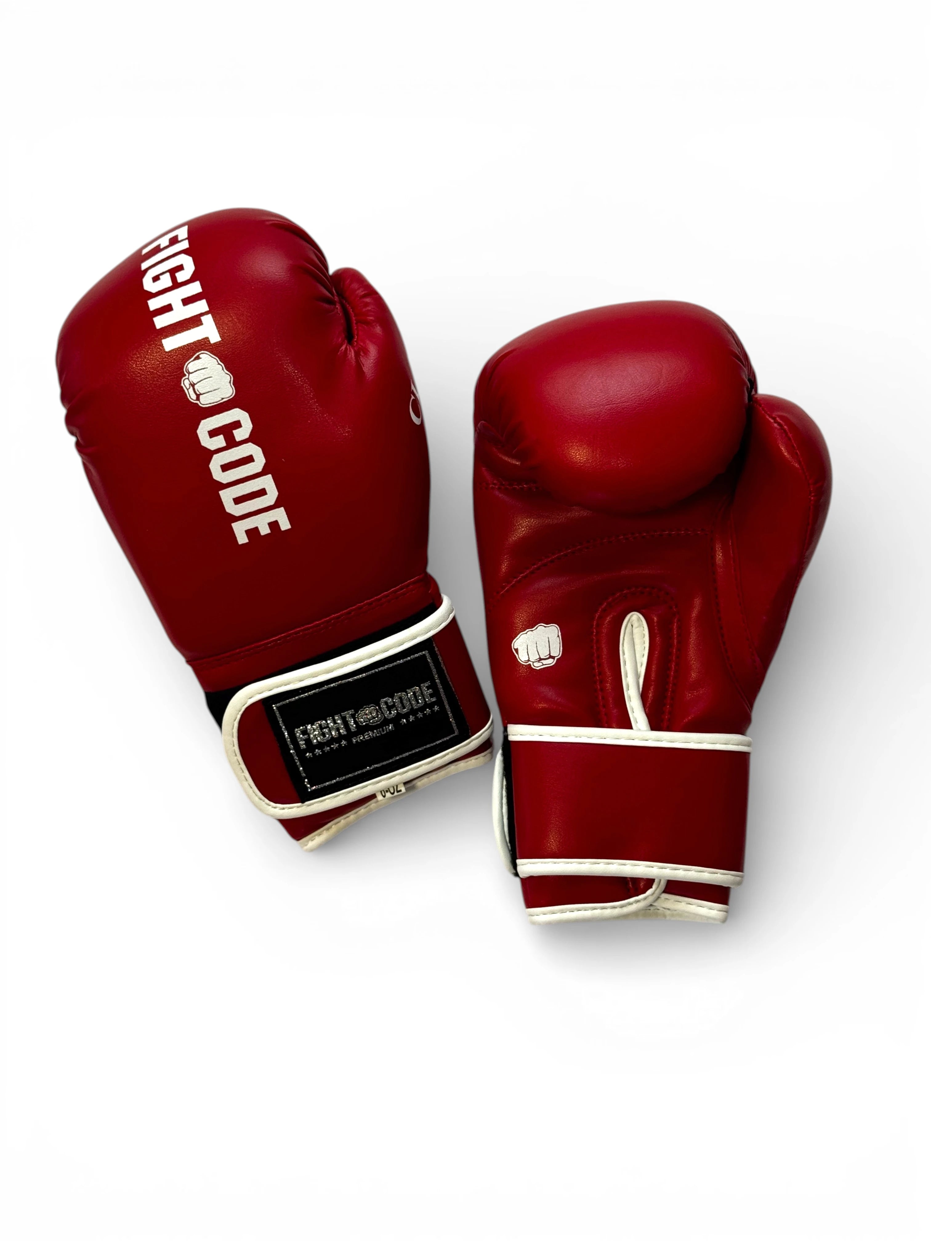 FIGHTCODE Prémium Bőr Boxkesztyű - Piros Muay Thaihoz